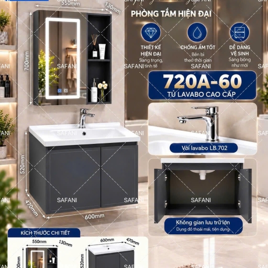 Tủ Nhựa Cao Cấp PVC Đặc SA720A