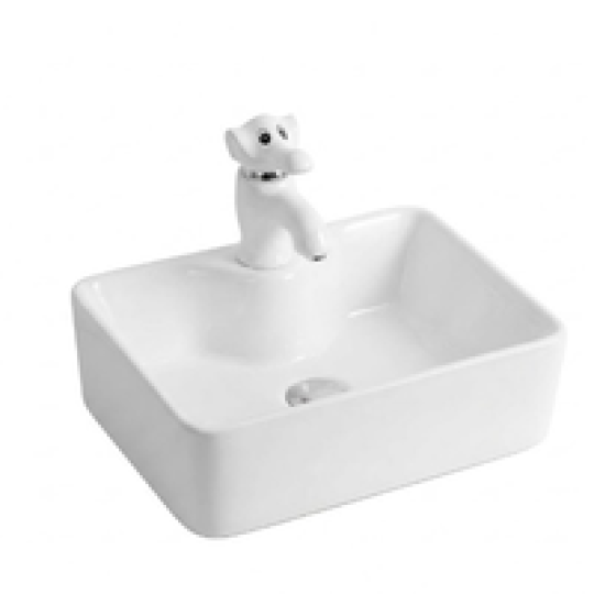 Chậu lavabo em bé vuông trắng 1619T