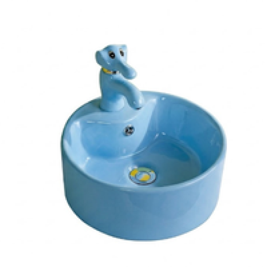Chậu lavabo em bé tròn xanh dương 1618XD