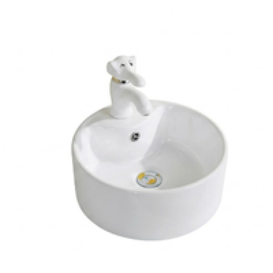 Chậu lavabo em bé tròn trắng 1618T 