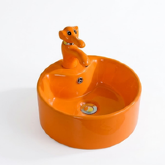 Chậu lavabo em bé tròn cam 1618C