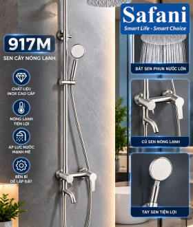 Sen cây tắm đứng tròn lệch tay tăng áp 304 mã 917M