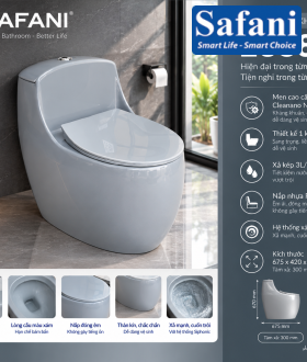 Bồn cầu 1 khối màu xám 2888
