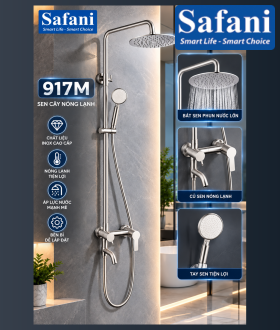 Sen cây tắm đứng tròn lệch tay tăng áp 304 mã 917M