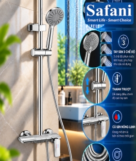 Sen cây nóng lạnh đồng thau mạ crom 3 phím SC-133