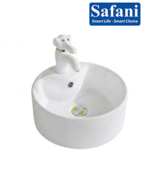 Chậu lavabo em bé tròn trắng 1618T 