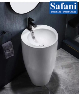 Lavabo trụ đứng tròn màu trắng 5129