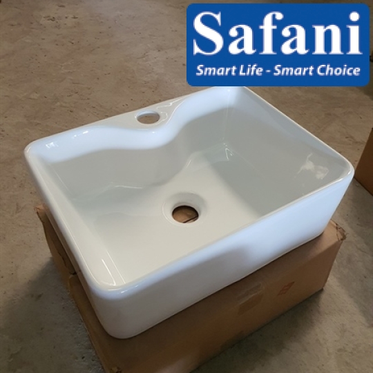 Chậu lavabo em bé vuông trắng 1619T