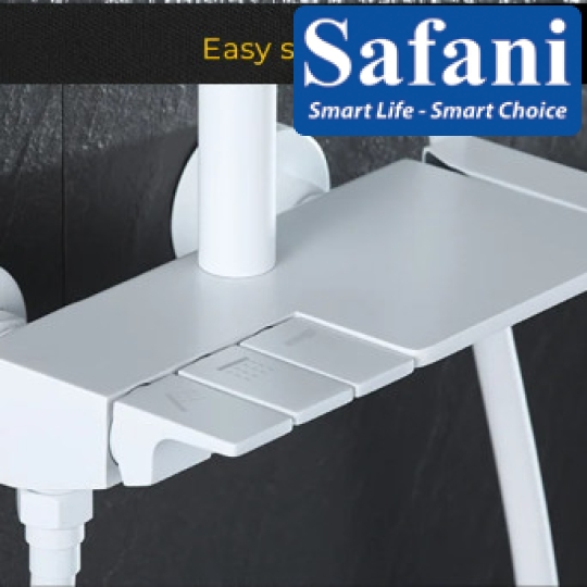 Sen cây phím đàn 3 phím đồng thau sơn tĩnh điện trắng 1013