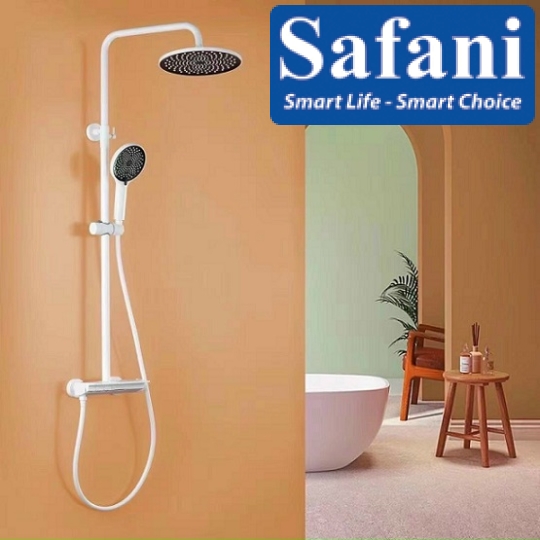 Sen cây phím đàn 3 phím đồng thau sơn tĩnh điện trắng 1013