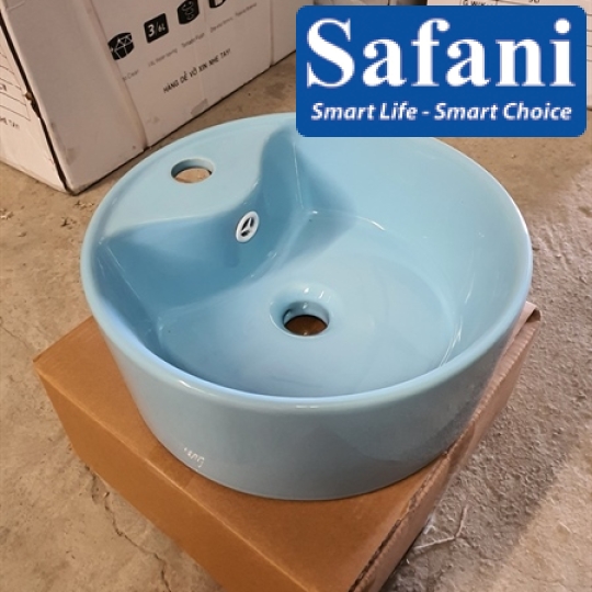 Chậu lavabo em bé tròn xanh dương 1618XD