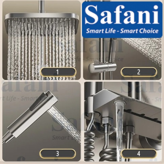 Sen cây phím đàn hiển thị nhiệt độ đồng thau mạ nước pvd xám 1121