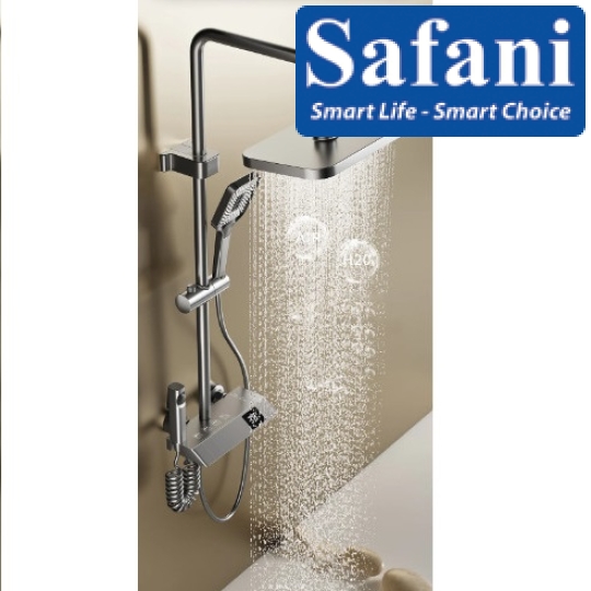 Sen cây phím đàn hiển thị nhiệt độ đồng thau mạ nước pvd xám 1121