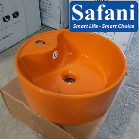 Chậu lavabo em bé tròn cam 1618C