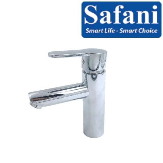 Vòi lavabo nóng lạnh inox sus 304 mạ crome thân tròn 20cm mã 717B