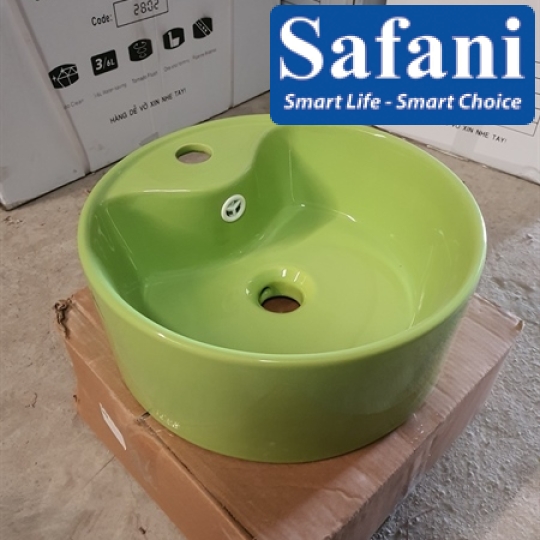 Chậu lavabo em bé tròn xanh lá 1618XL 