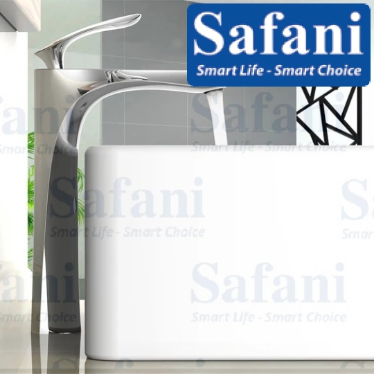 Vòi lavabo nóng lạnh đồng thau mạ crome tay chiếc lá 30cm mã số 768T3