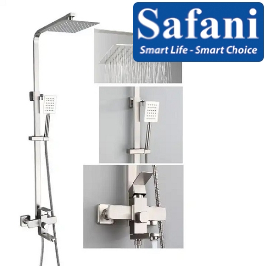 Sen cây tắm đứng vuông Inox 304 mã 916