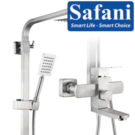 Sen cây tắm đứng vuông Inox 304 mã 916