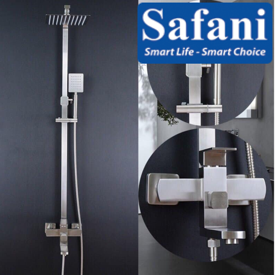 Sen cây tắm đứng vuông Inox 304 mã 916