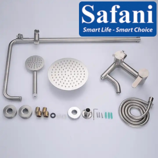Sen cây tắm đứng tròn lệch inox 304 mã 917
