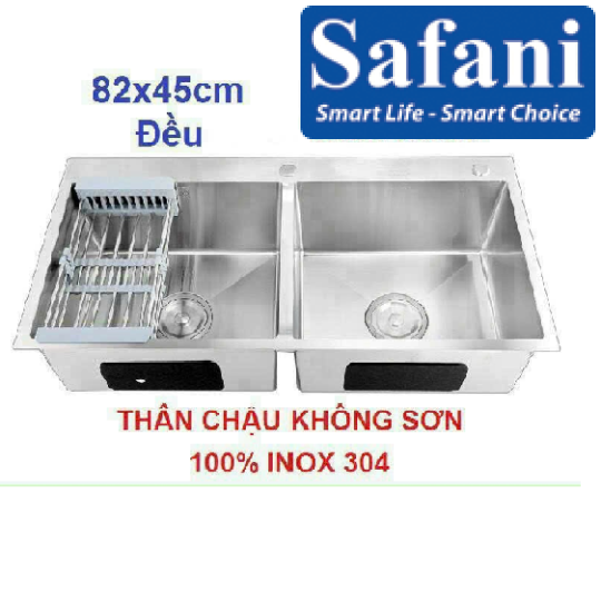 Chậu rửa chén 2 hộc đều 82x45 mã C04