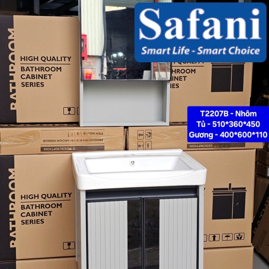 Tủ Lavabo nhôm mini T2207B