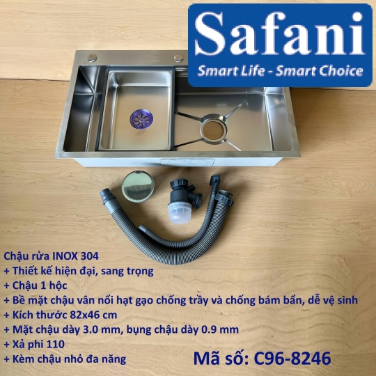 Chậu chén inox 304 C96-8246
