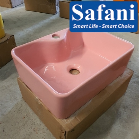 Chậu lavabo em bé vuông hồng 1619H
