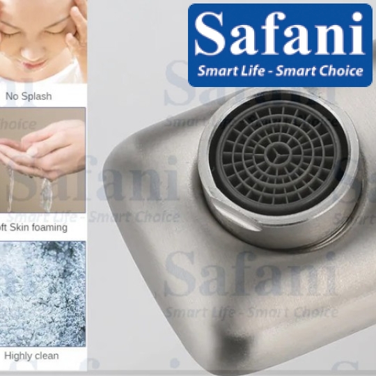 Vòi lavabo nóng lạnh inox sus 304 sơn tĩnh điện xám 20cm S725