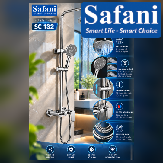 Sen cây tròn đồng thau mạ Crom SC 132