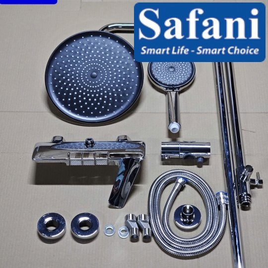 Sen cây nóng lạnh đồng thau mạ crom 3 phím SC-133