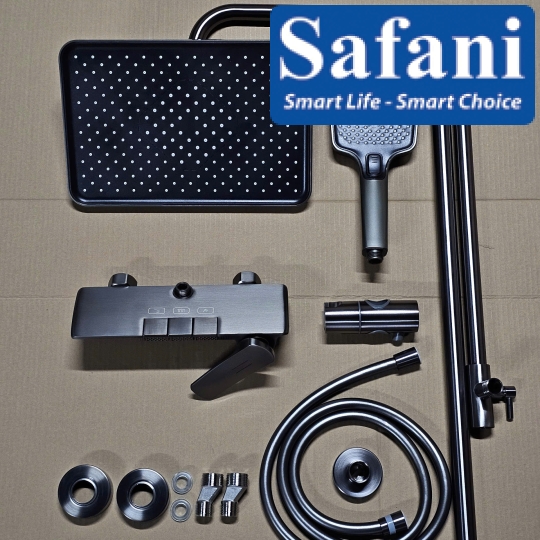 Sen cây nóng lạnh đồng mạ xám 3 phím SC-134