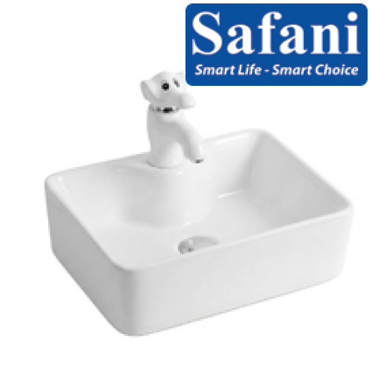 Chậu lavabo em bé vuông trắng 1619T