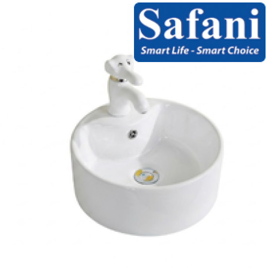 Chậu lavabo em bé tròn trắng 1618T 