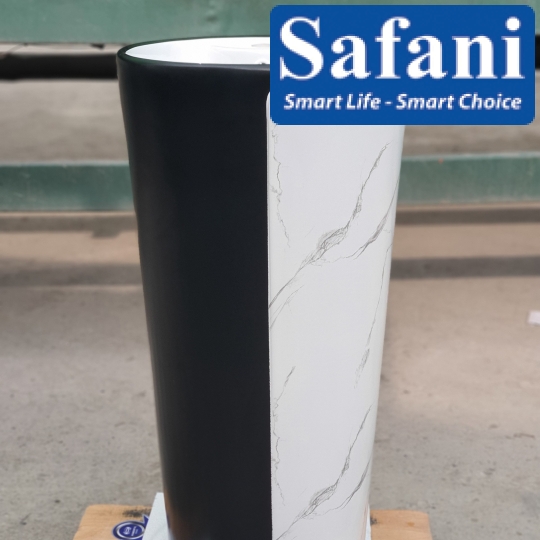 Lavabo trụ đứng tròn đen trắng vân mây SA5136